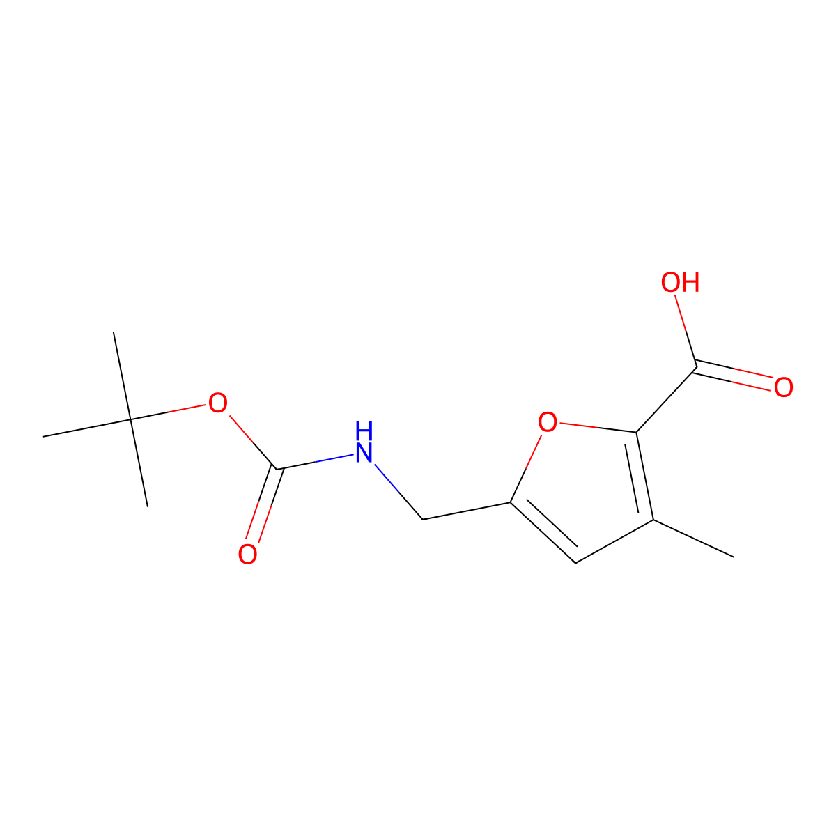 5-({[(Tert-butoxy)carbonyl]amino}methyl)-3-methylfuran-2-carboxylic acid molecular structure, CAS 2060040-87-9