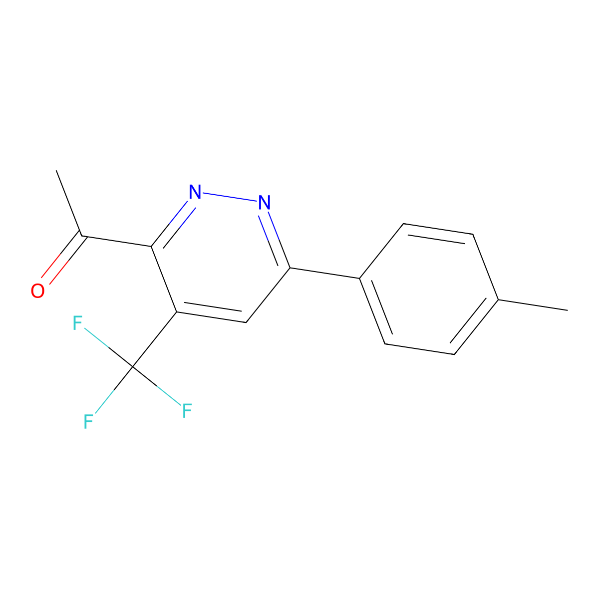 1-[6-(4-Methylphenyl)-4-(trifluoromethyl)pyridazin-3-yl]ethan-1-one molecular structure, CAS 2060040-92-6
