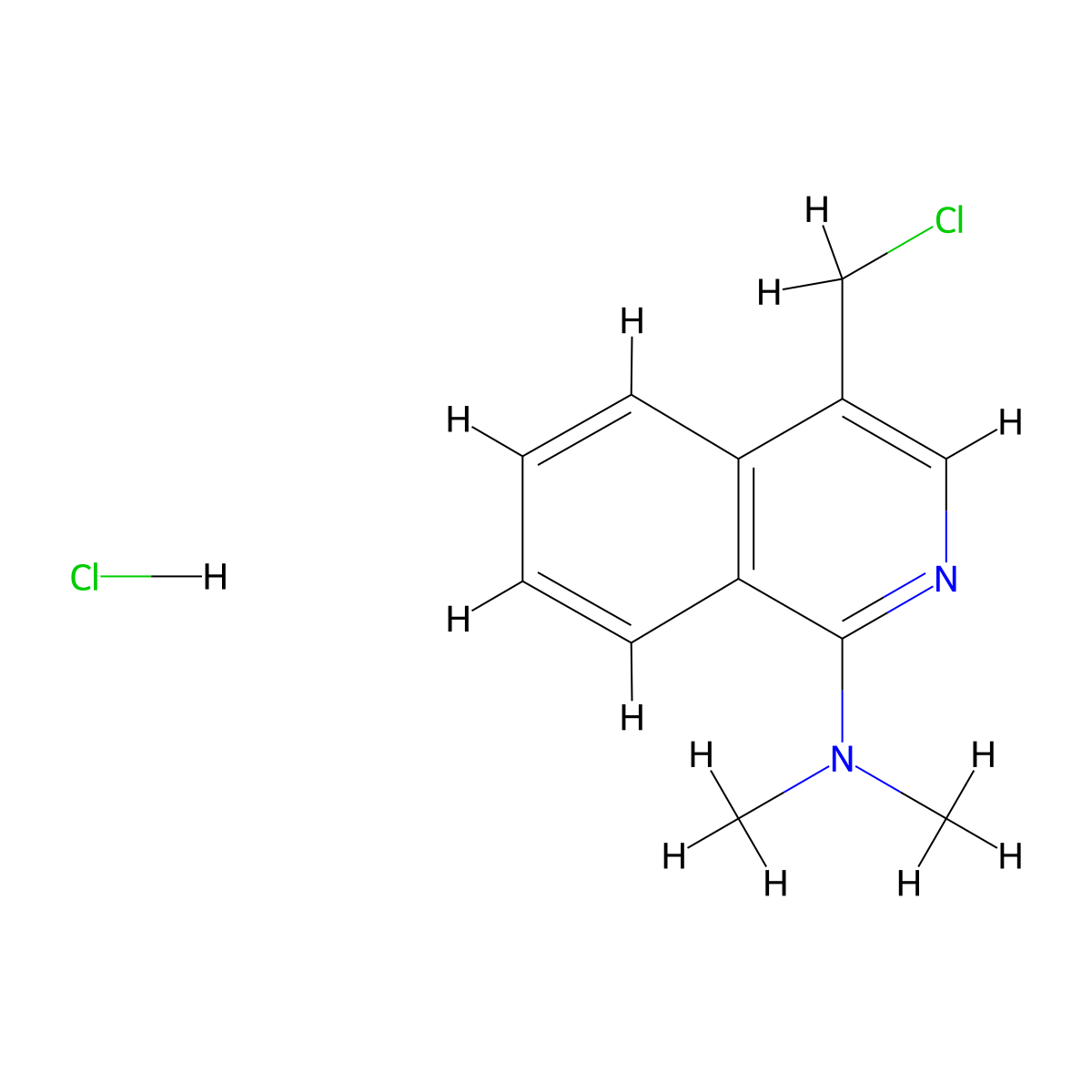 4-(chloromethyl)-N,N-dimethylisoquinolin-1-amine hydrochloride molecular structure, CAS 2060040-93-7