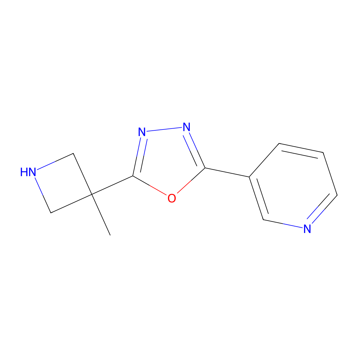 3-[5-(3-Methylazetidin-3-yl)-1,3,4-oxadiazol-2-yl]pyridine molecular structure, CAS 2060040-95-9