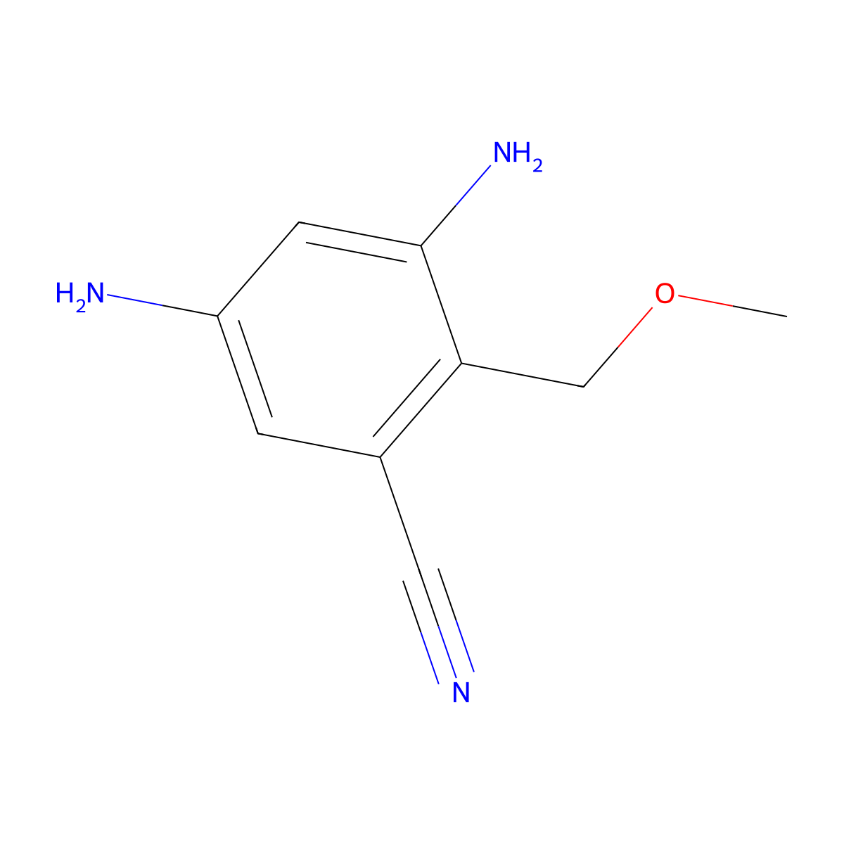 3,5-Diamino-2-(methoxymethyl)benzonitrile molecular structure, CAS 2060040-97-1