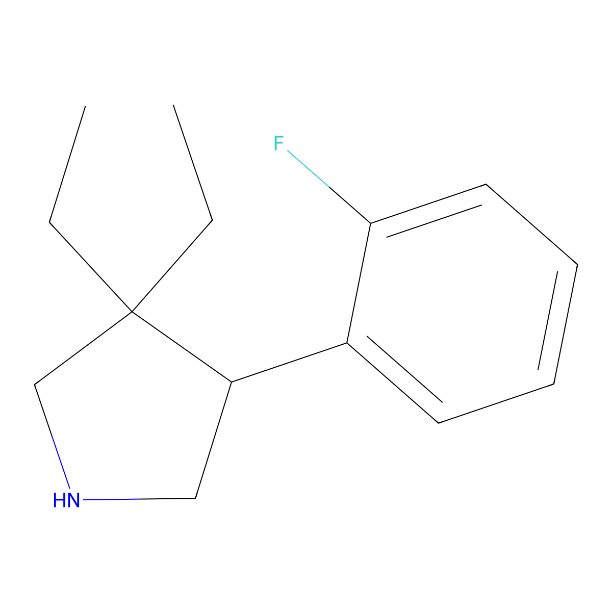 3,3-Diethyl-4-(2-fluorophenyl)pyrrolidine molecular structure, CAS 2060041-00-9