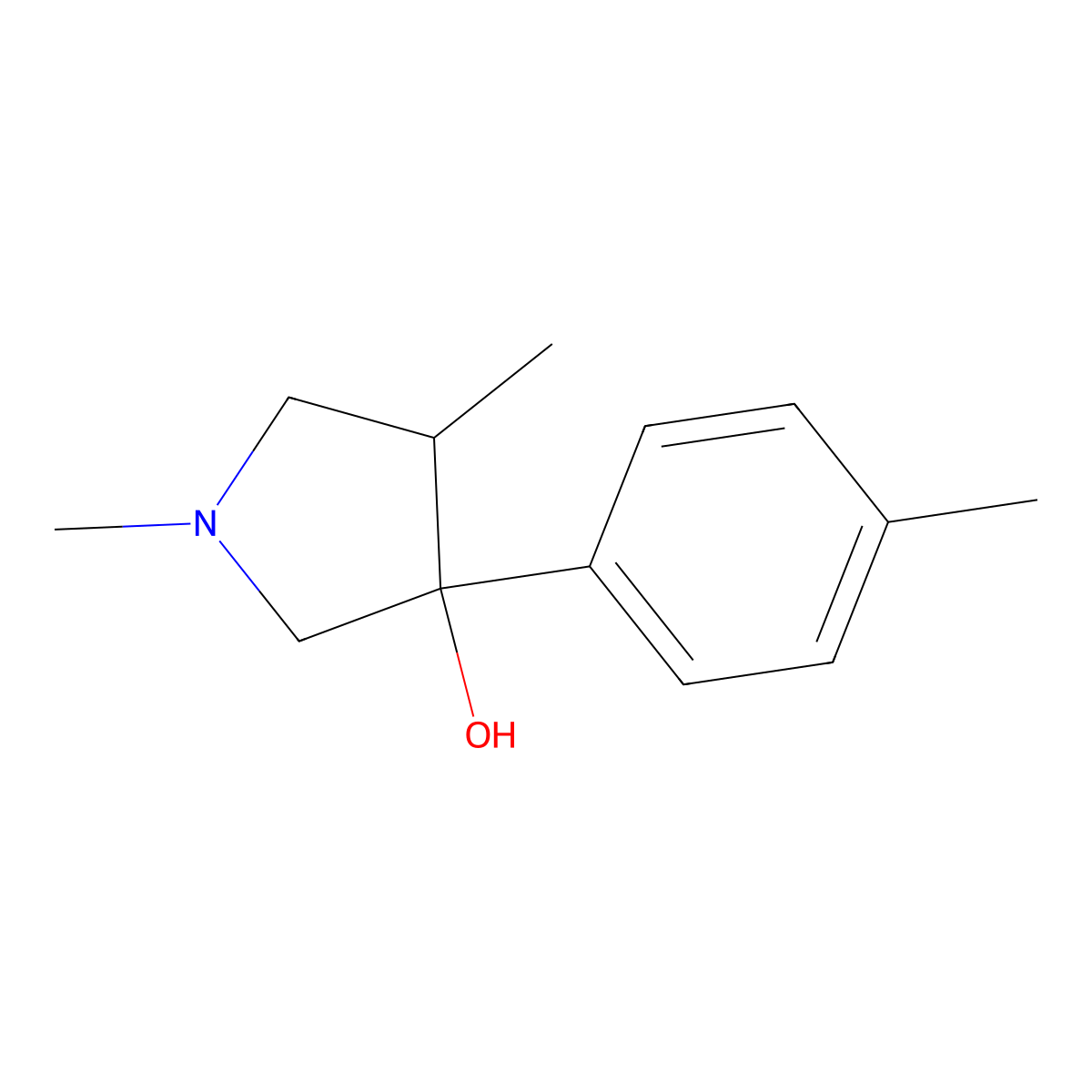 1,4-Dimethyl-3-(4-methylphenyl)pyrrolidin-3-ol molecular structure, CAS 2060041-04-3