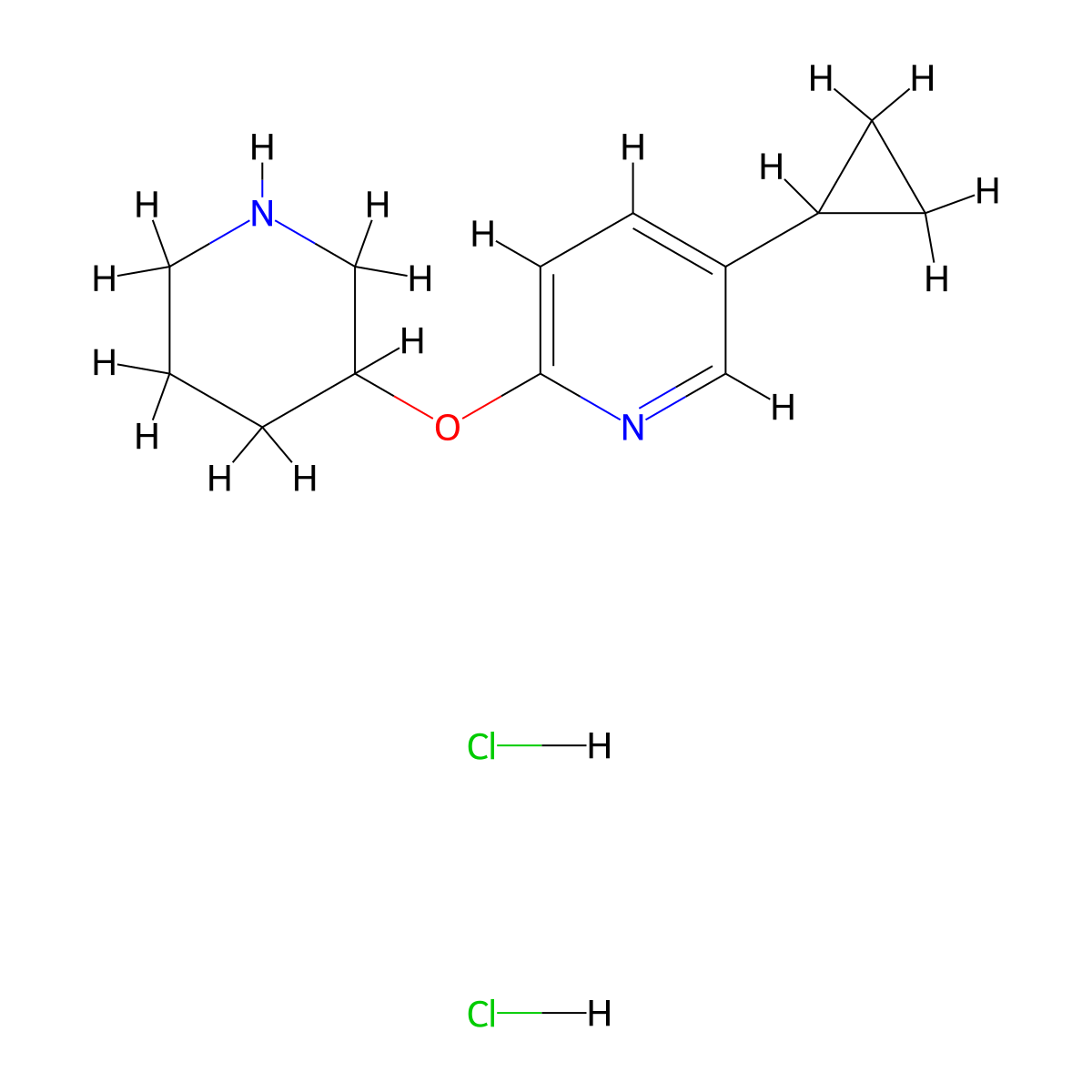5-Cyclopropyl-2-(piperidin-3-yloxy)pyridine dihydrochloride molecular structure, CAS 2060041-05-4
