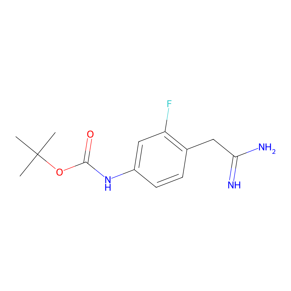 tert-Butyl N-[4-(carbamimidoylmethyl)-3-fluorophenyl]carbamate molecular structure, CAS 2060041-07-6