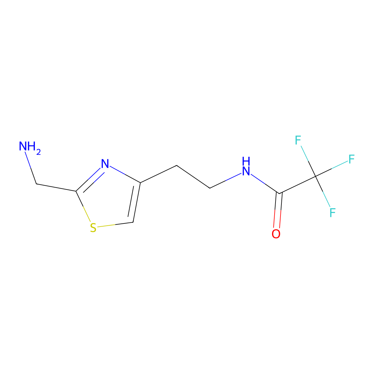N-{2-[2-(aminomethyl)-1,3-thiazol-4-yl]ethyl}-2,2,2-trifluoroacetamide molecular structure, CAS 2060041-13-4