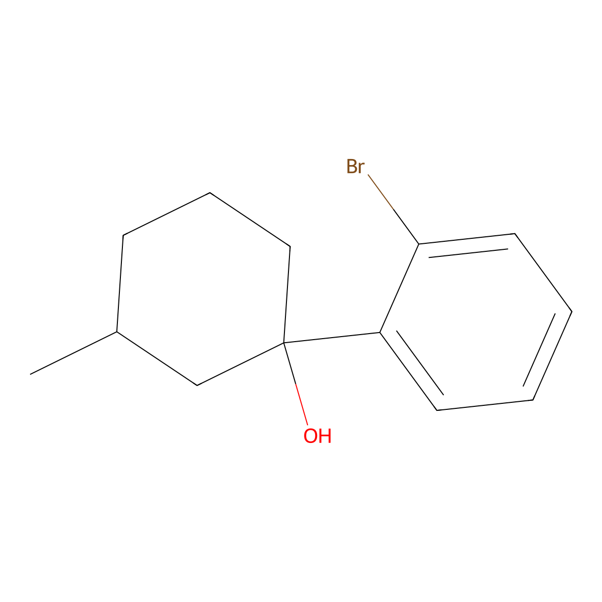 1-(2-Bromophenyl)-3-methylcyclohexan-1-ol molecular structure, CAS 2060041-28-1