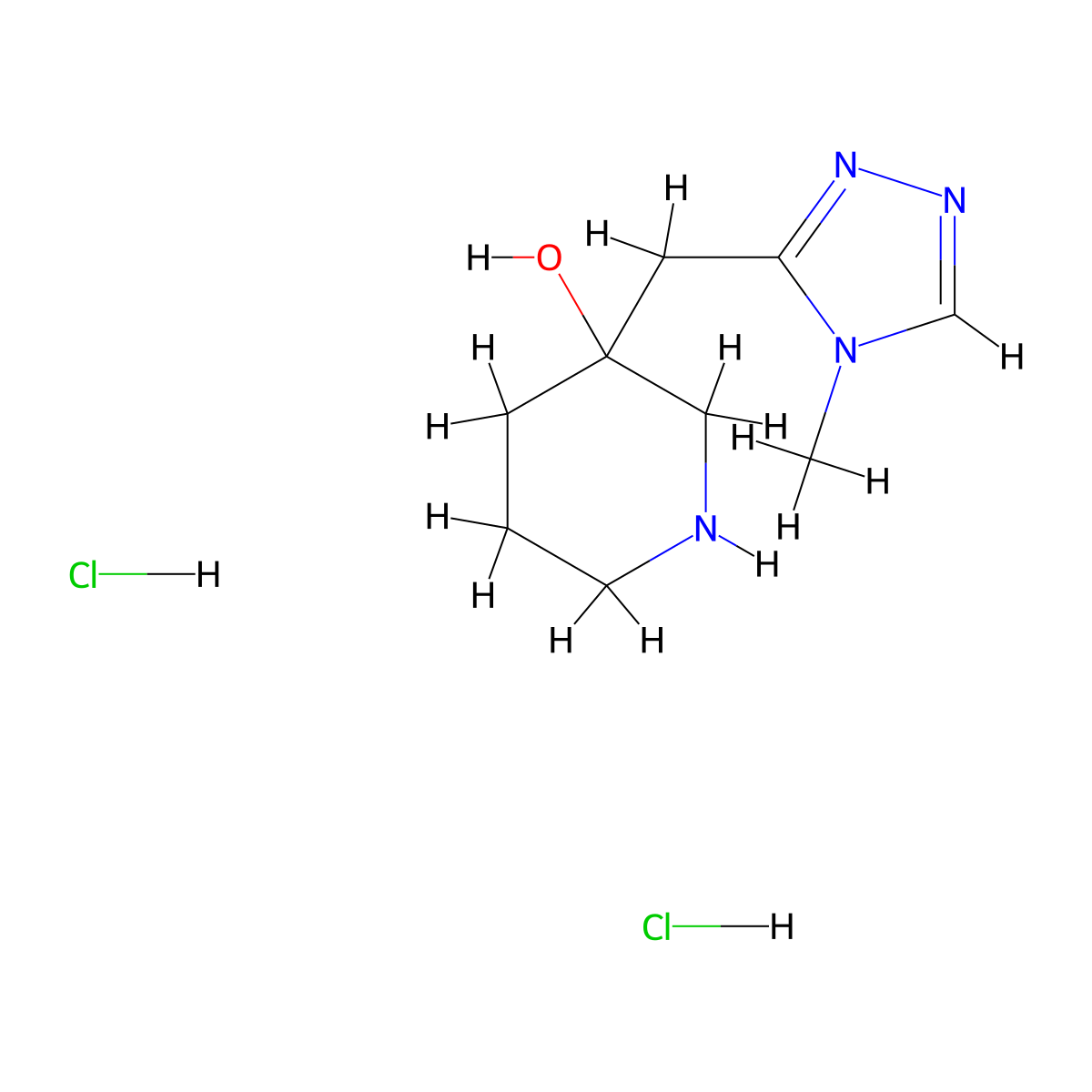 3-[(4-methyl-4H-1,2,4-triazol-3-yl)methyl]piperidin-3-ol dihydrochloride molecular structure, CAS 2060041-30-5