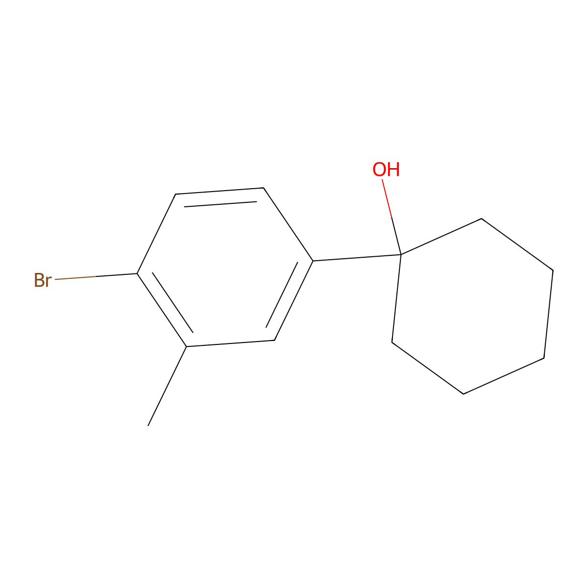 1-(4-Bromo-3-methylphenyl)cyclohexan-1-ol molecular structure, CAS 2060041-39-4