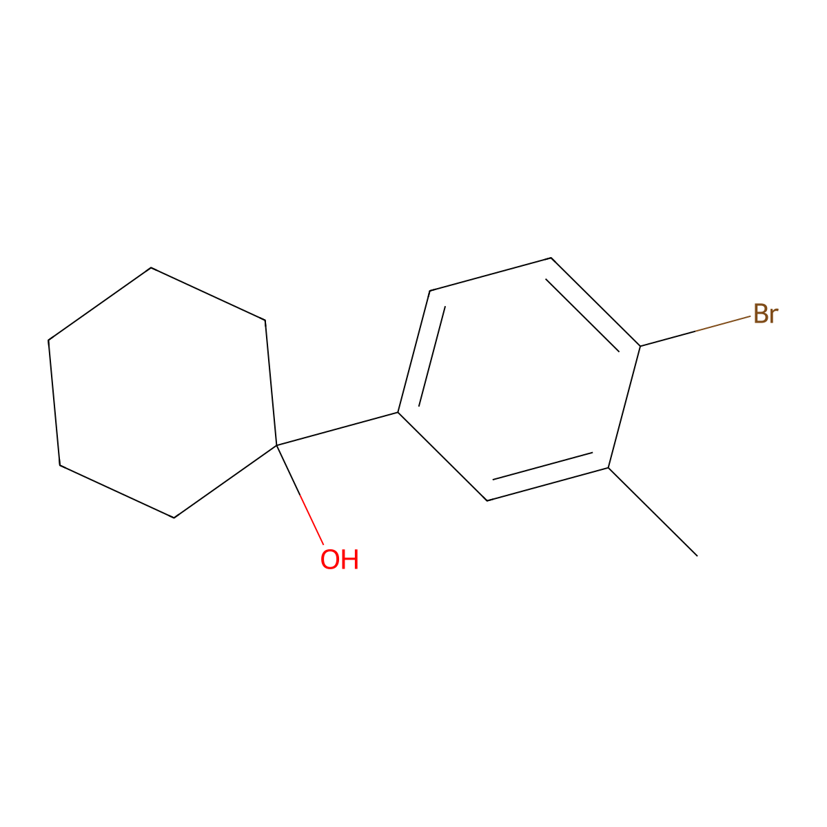 1-(4-Bromo-3-methylphenyl)cyclohexan-1-ol molecular structure, CAS 2060041-39-4