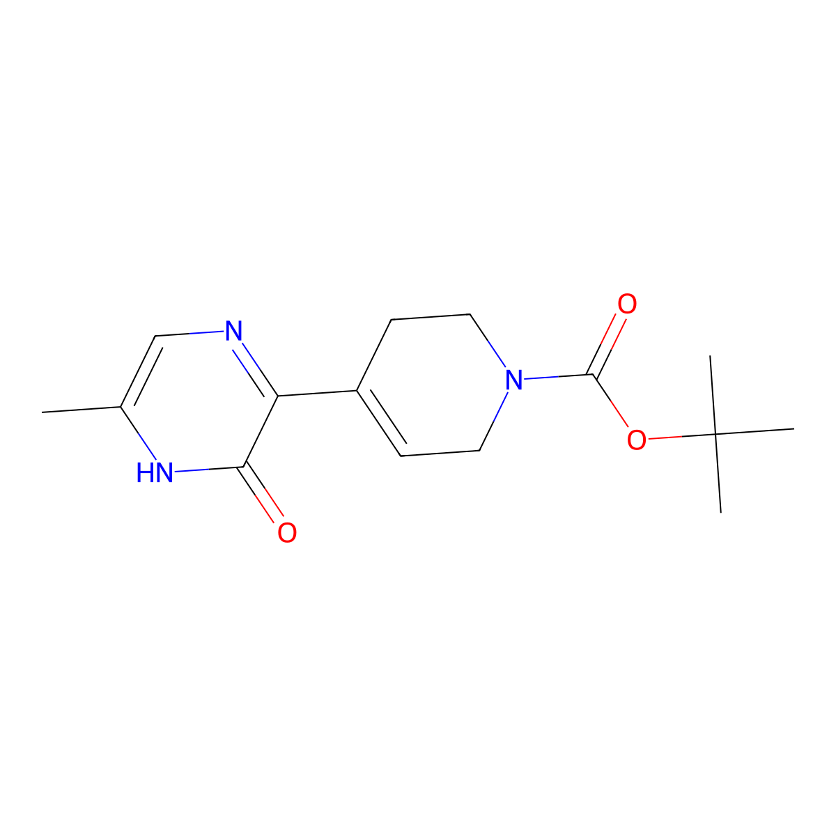 tert-Butyl 4-(5-methyl-3-oxo-3,4-dihydropyrazin-2-yl)-1,2,3,6-tetrahydropyridine-1-carboxylate molecular structure, CAS 2060041-40-7
