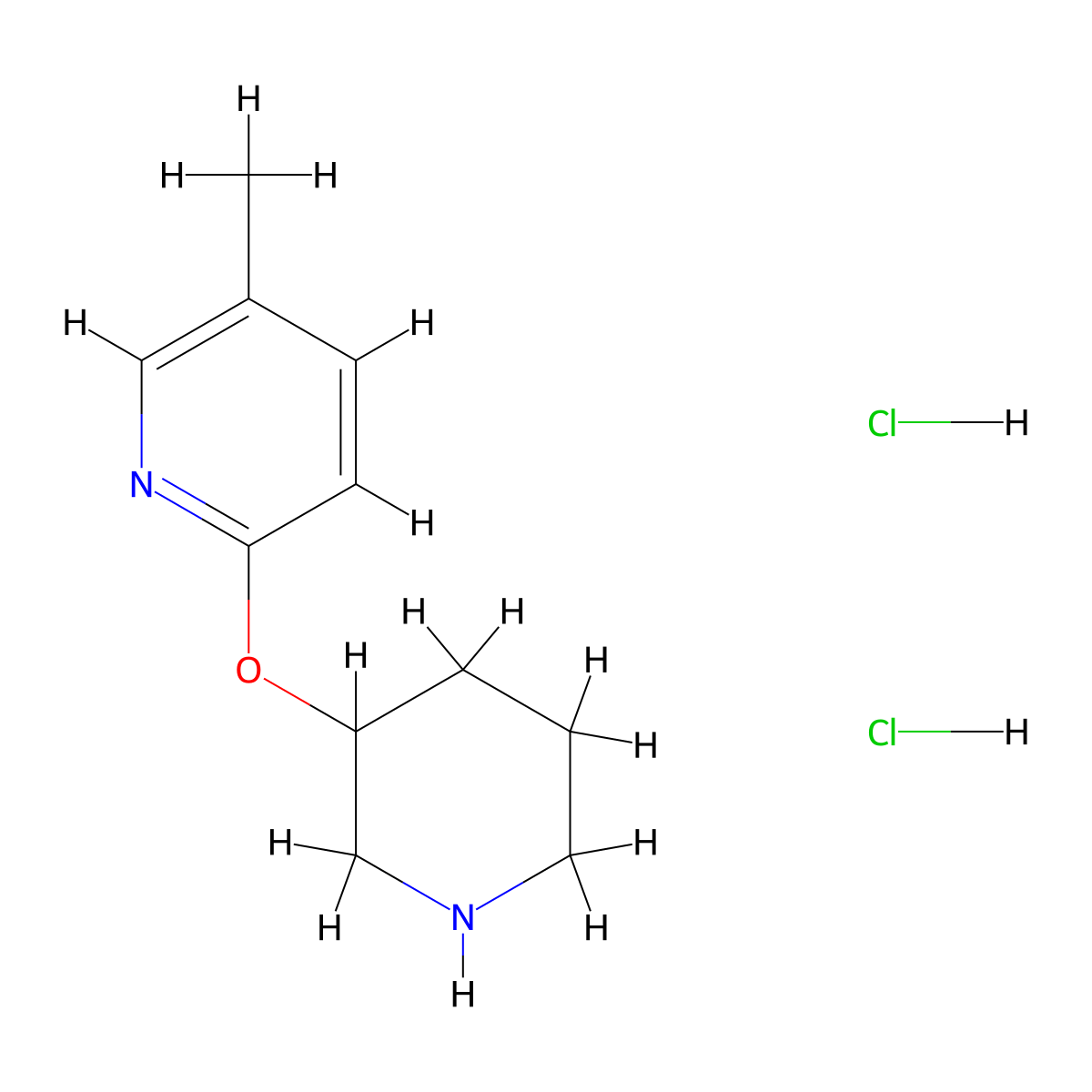 5-Methyl-2-(piperidin-3-yloxy)pyridine dihydrochloride molecular structure, CAS 2060041-44-1