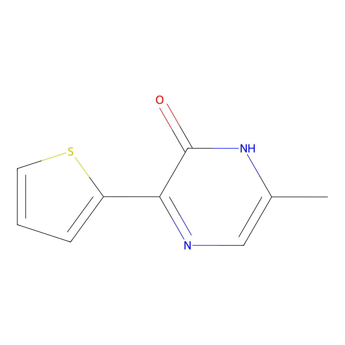 6-Methyl-3-(thiophen-2-yl)-1,2-dihydropyrazin-2-one molecular structure, CAS 2060041-45-2
