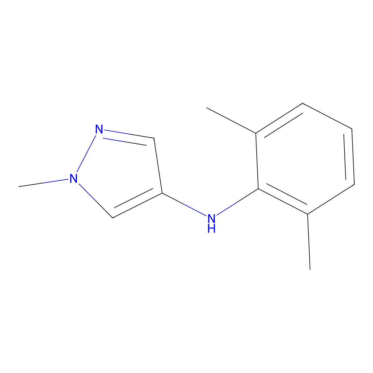 N-(2,6-Dimethylphenyl)-1-methyl-1H-pyrazol-4-amine molecular structure, CAS 2060041-46-3