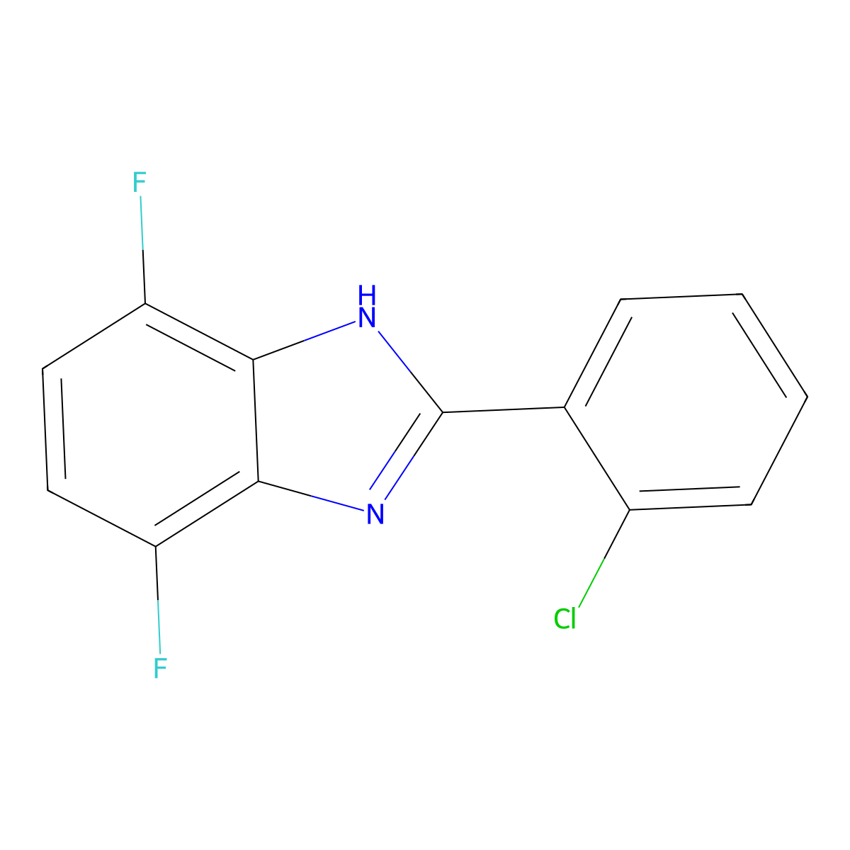 2-(2-Chlorophenyl)-4,7-difluoro-1H-1,3-benzodiazole molecular structure, CAS 2060041-57-6