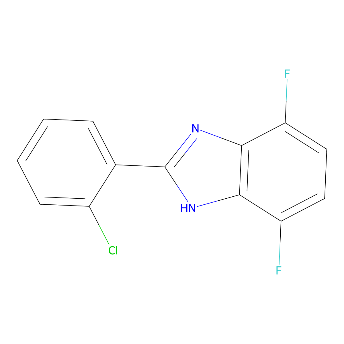 2-(2-Chlorophenyl)-4,7-difluoro-1H-1,3-benzodiazole molecular structure, CAS 2060041-57-6