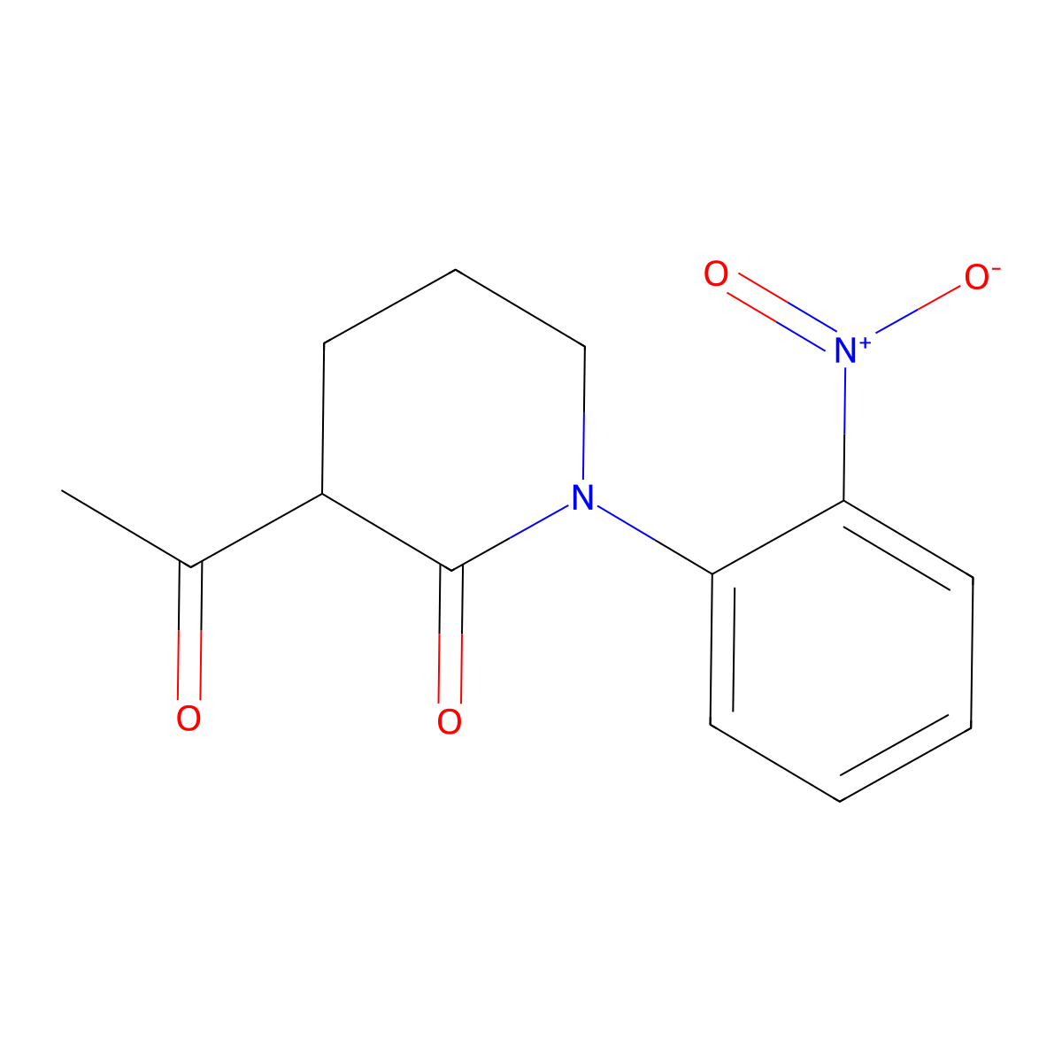 3-Acetyl-1-(2-nitrophenyl)piperidin-2-one molecular structure, CAS 2060041-67-8