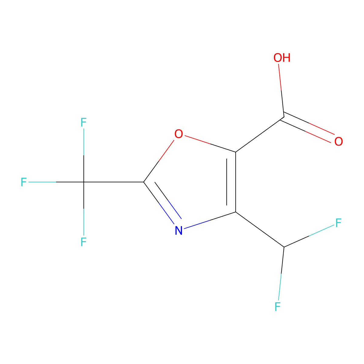 4-(Difluoromethyl)-2-(trifluoromethyl)-1,3-oxazole-5-carboxylic acid molecular structure, CAS 2060041-69-0