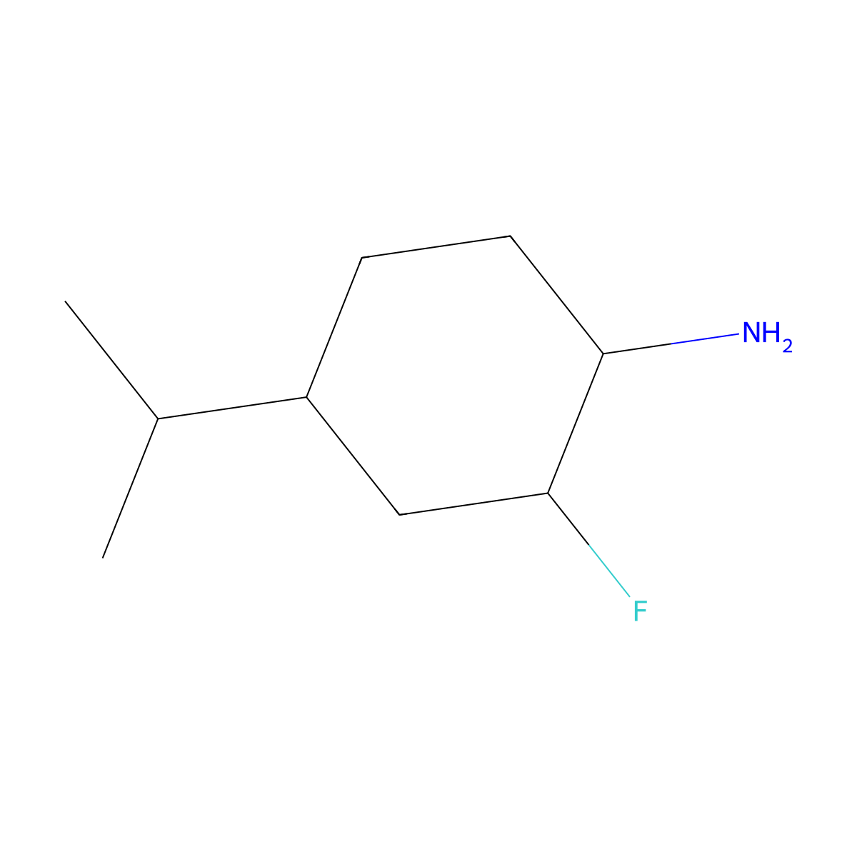 2-Fluoro-4-(propan-2-yl)cyclohexan-1-amine molecular structure, CAS 2060041-70-3