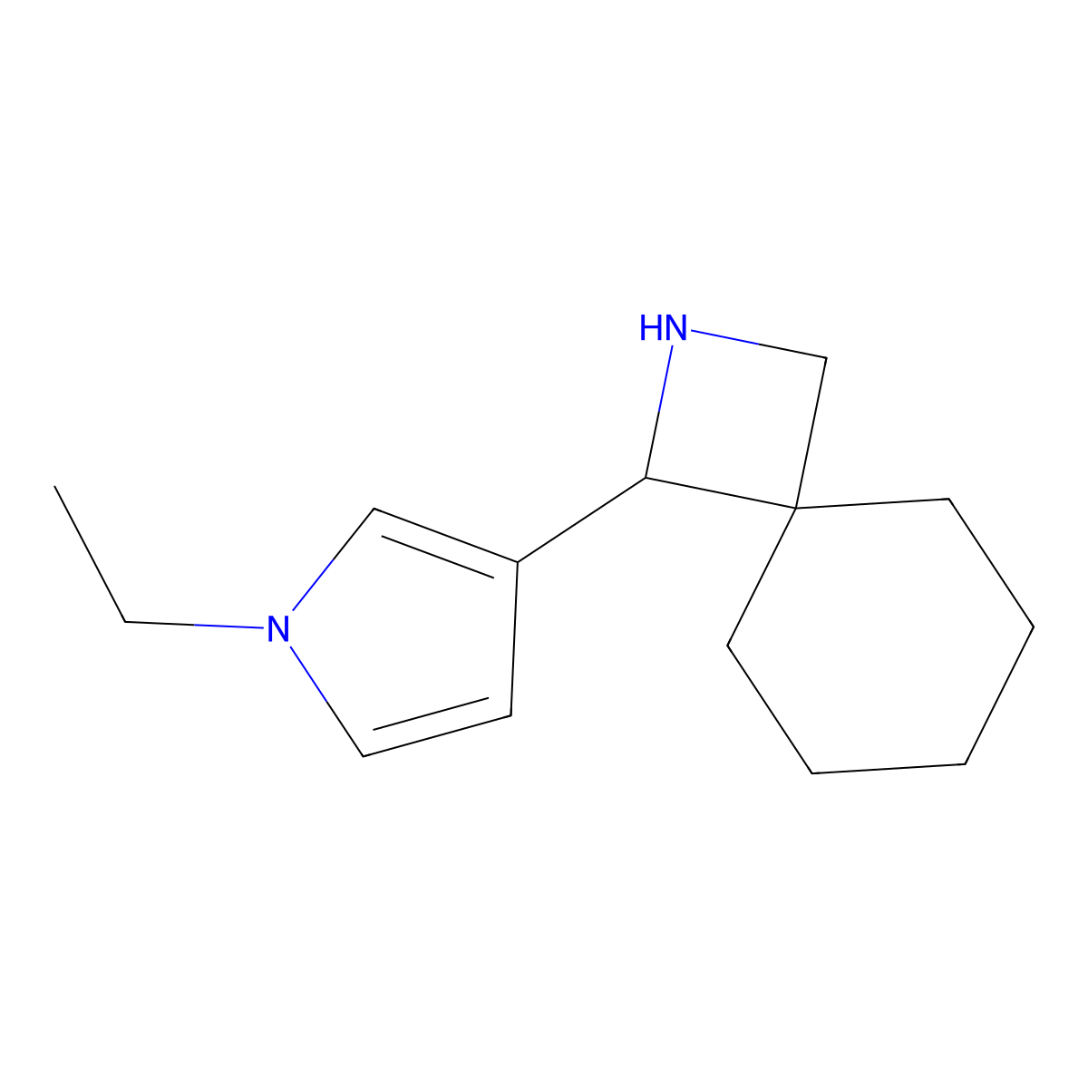 1-(1-Ethyl-1H-pyrrol-3-yl)-2-azaspiro[3.5]nonane molecular structure, CAS 2060041-77-0