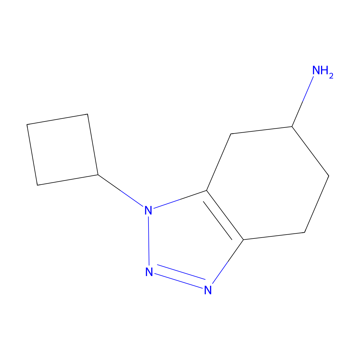 1-Cyclobutyl-4,5,6,7-tetrahydro-1H-1,2,3-benzotriazol-6-amine molecular structure, CAS 2060041-82-7