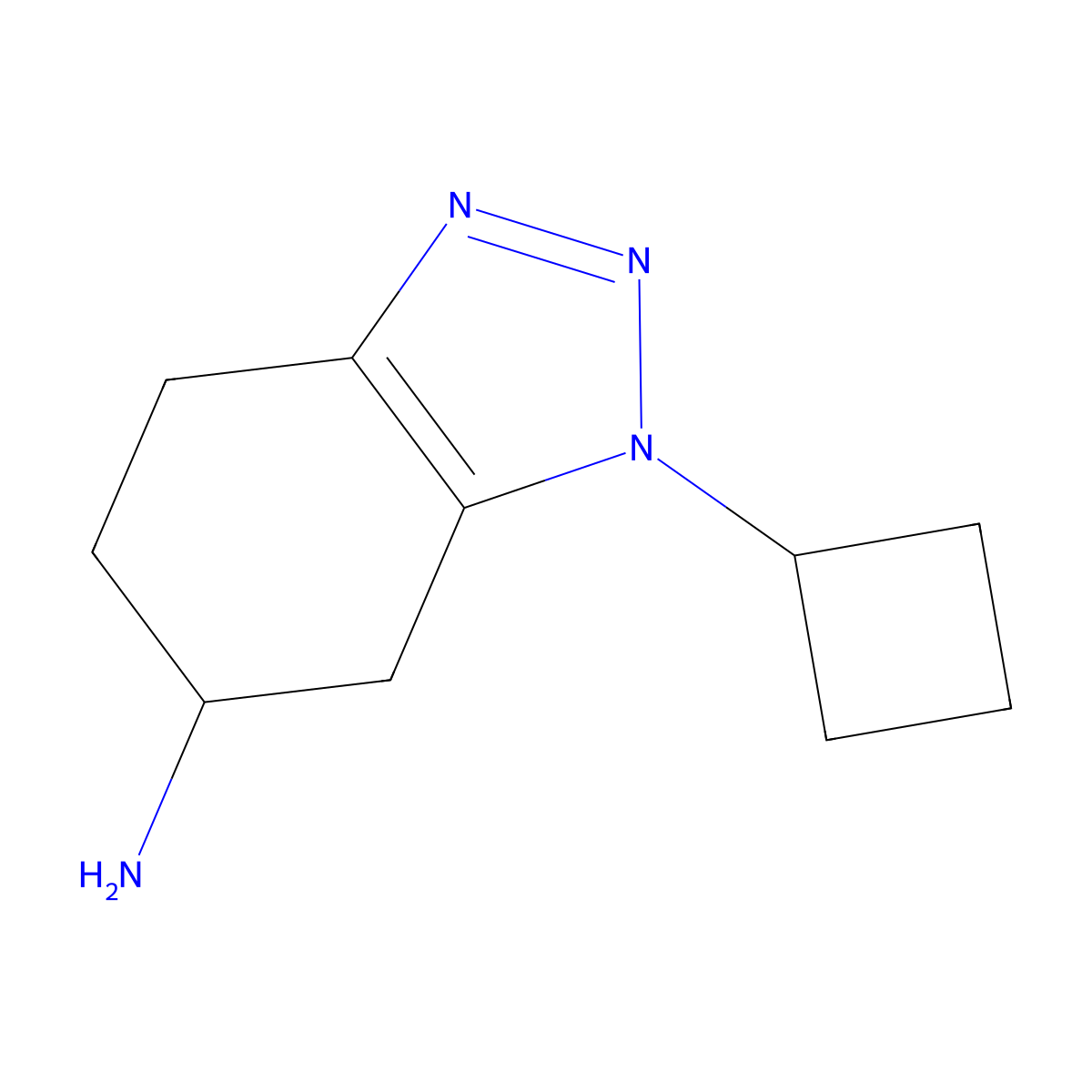 1-Cyclobutyl-4,5,6,7-tetrahydro-1H-1,2,3-benzotriazol-6-amine molecular structure, CAS 2060041-82-7