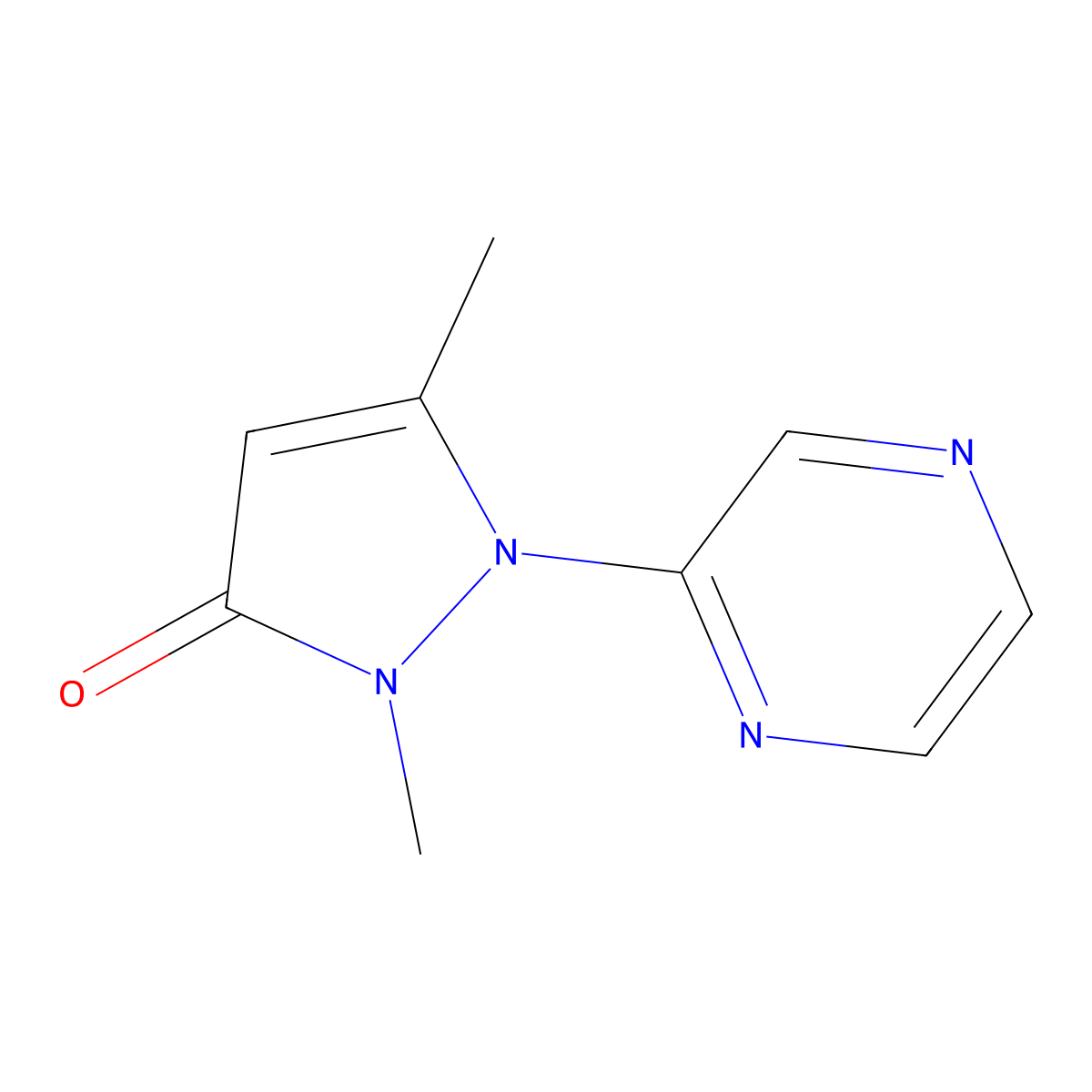 2,5-Dimethyl-1-(pyrazin-2-yl)-2,3-dihydro-1H-pyrazol-3-one molecular structure, CAS 2060041-83-8