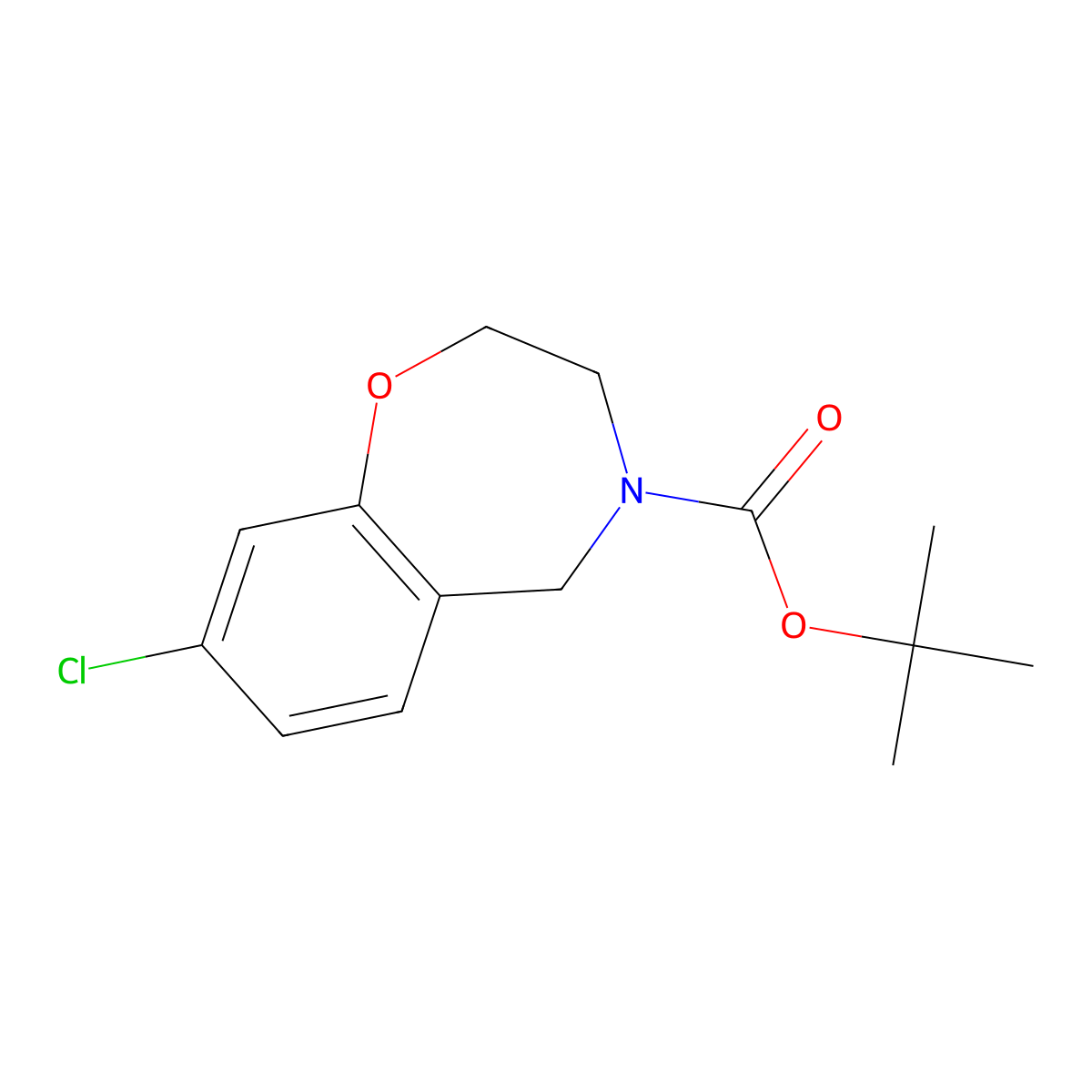 tert-Butyl 8-chloro-2,3,4,5-tetrahydro-1,4-benzoxazepine-4-carboxylate molecular structure, CAS 2060041-85-0