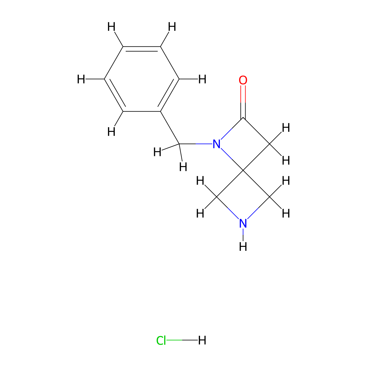 1-Benzyl-1,6-diazaspiro(3.3)heptan-2-one hydrochloride molecular structure, CAS 2060041-86-1