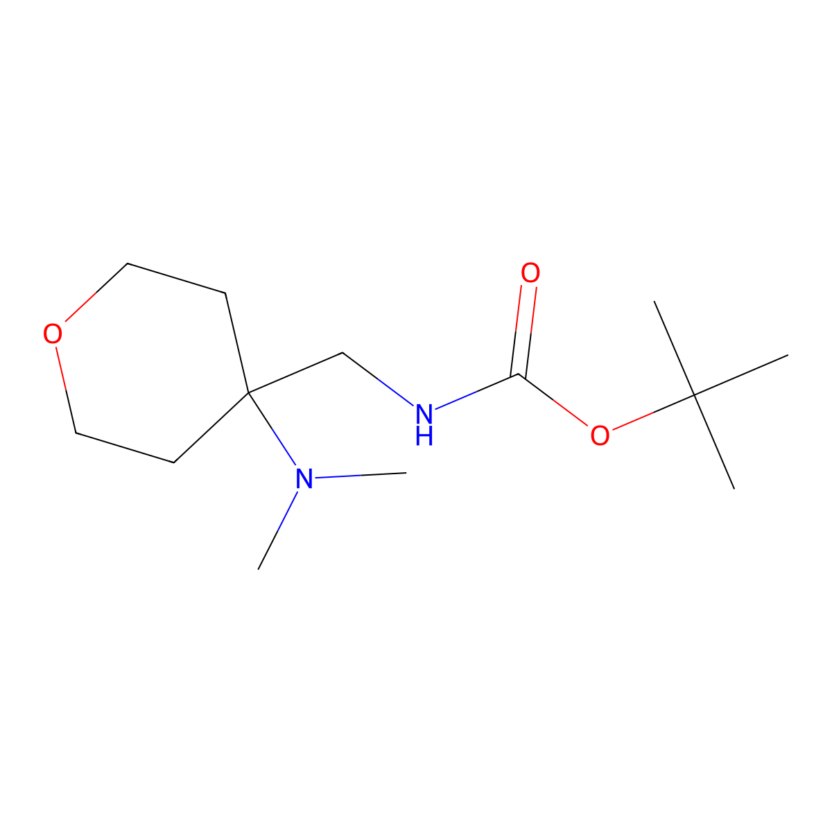 tert-Butyl N-{[4-(dimethylamino)oxan-4-yl]methyl}carbamate molecular structure, CAS 2060041-88-3
