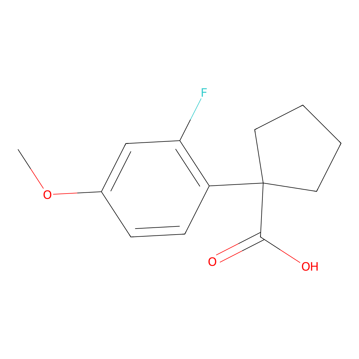 1-(2-Fluoro-4-methoxyphenyl)cyclopentane-1-carboxylic acid molecular structure, CAS 2060041-92-9
