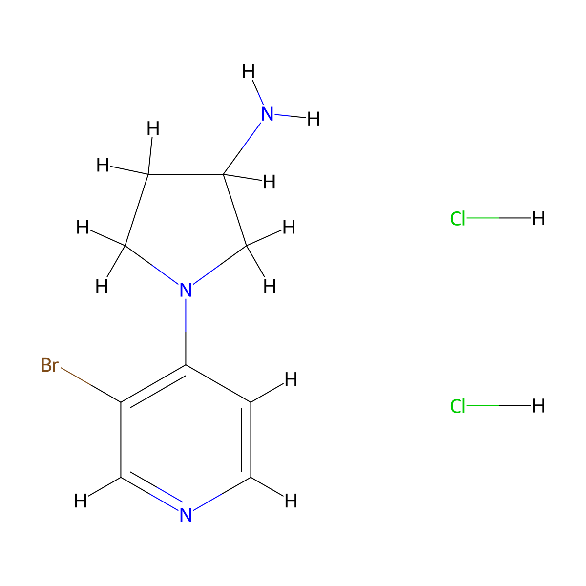 1-(3-Bromopyridin-4-yl)pyrrolidin-3-amine dihydrochloride molecular structure, CAS 2060041-94-1