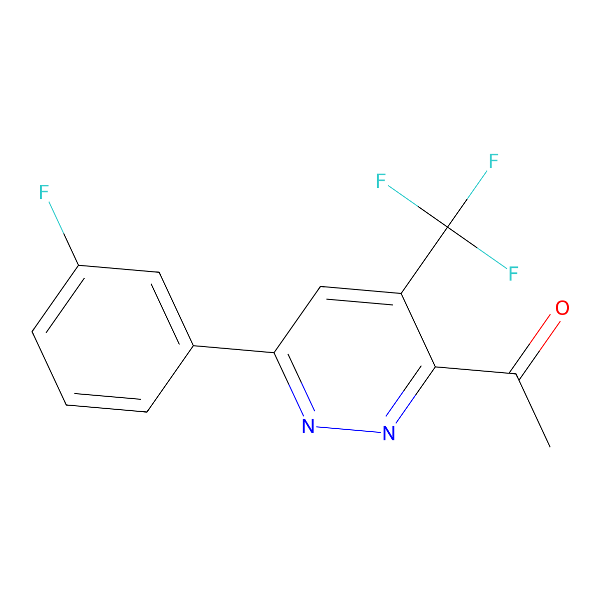 1-[6-(3-Fluorophenyl)-4-(trifluoromethyl)pyridazin-3-yl]ethan-1-one molecular structure, CAS 2060041-98-5