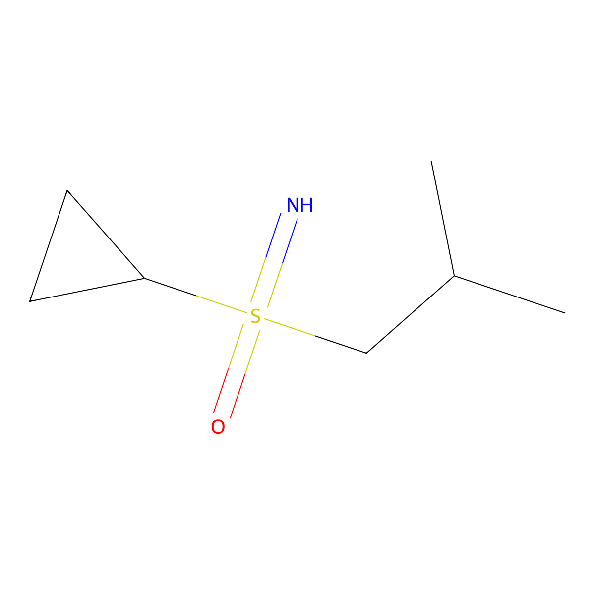 Cyclopropyl(imino)(2-methylpropyl)-lambda6-sulfanone molecular structure, CAS 2060042-05-7