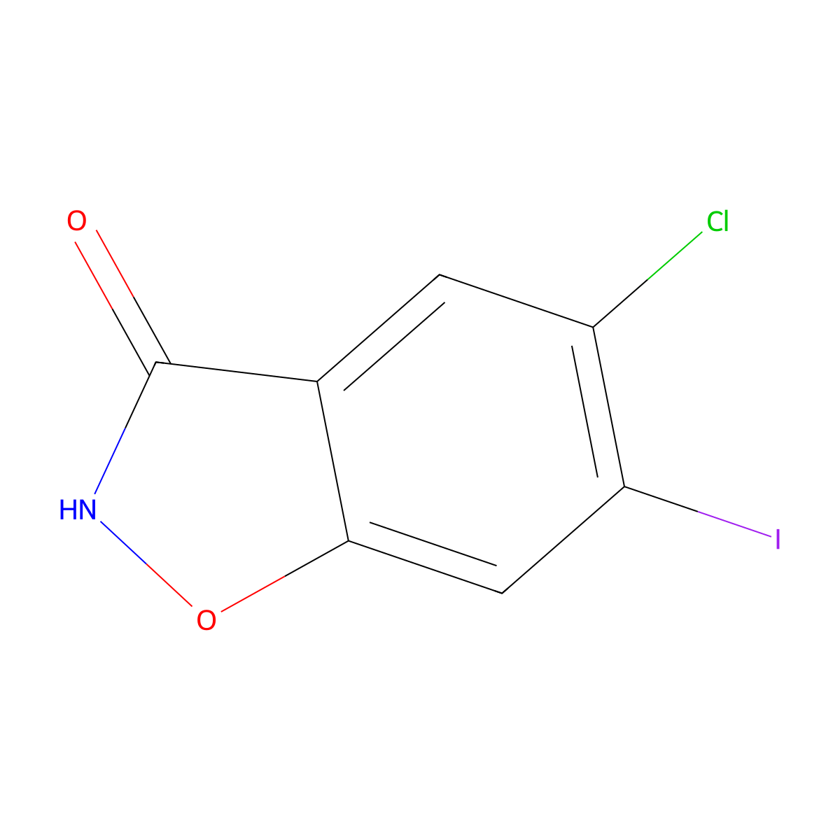 5-Chloro-6-iodo-1,2-benzoxazol-3-ol molecular structure, CAS 2060042-19-3