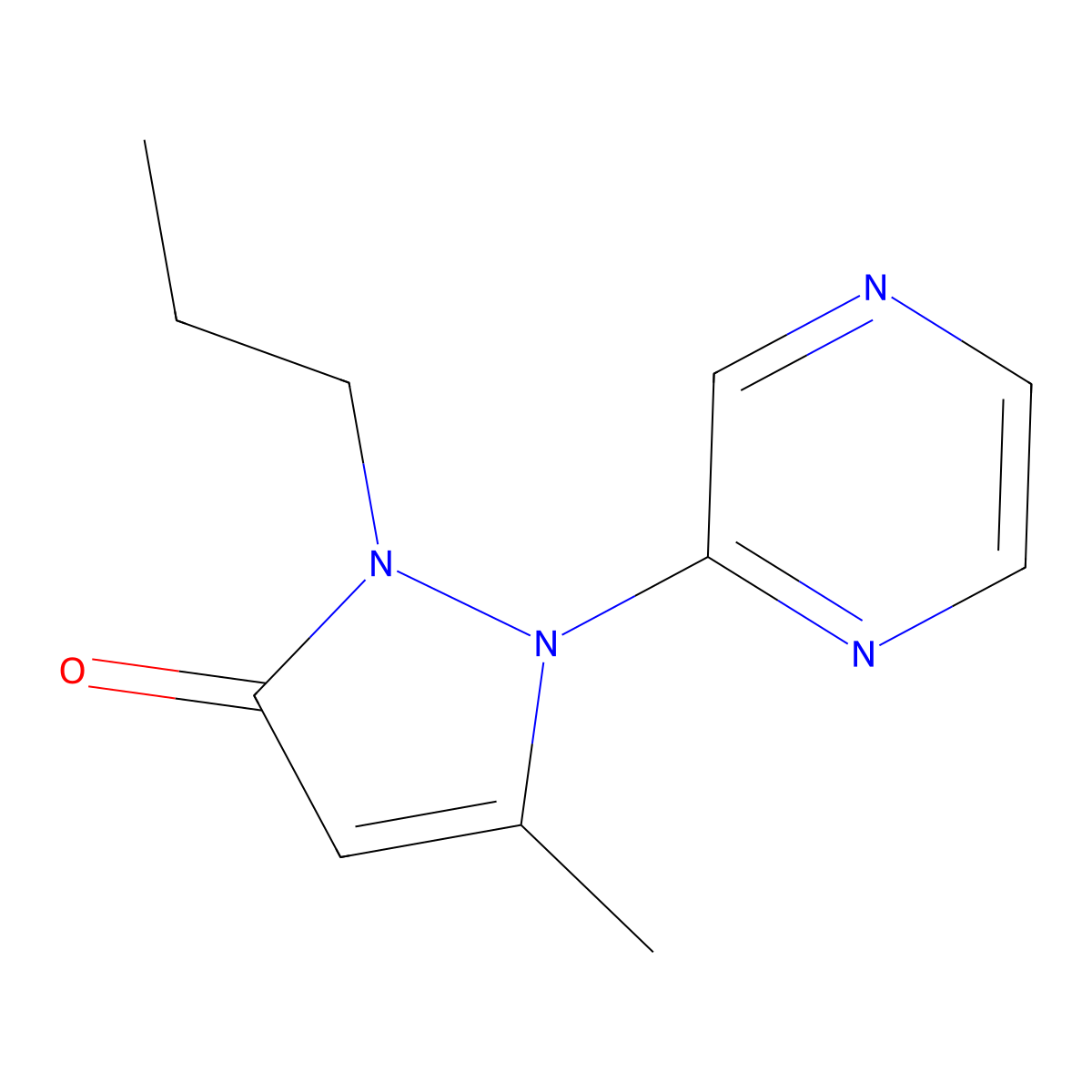 5-Methyl-2-propyl-1-(pyrazin-2-yl)-2,3-dihydro-1H-pyrazol-3-one molecular structure, CAS 2060042-21-7