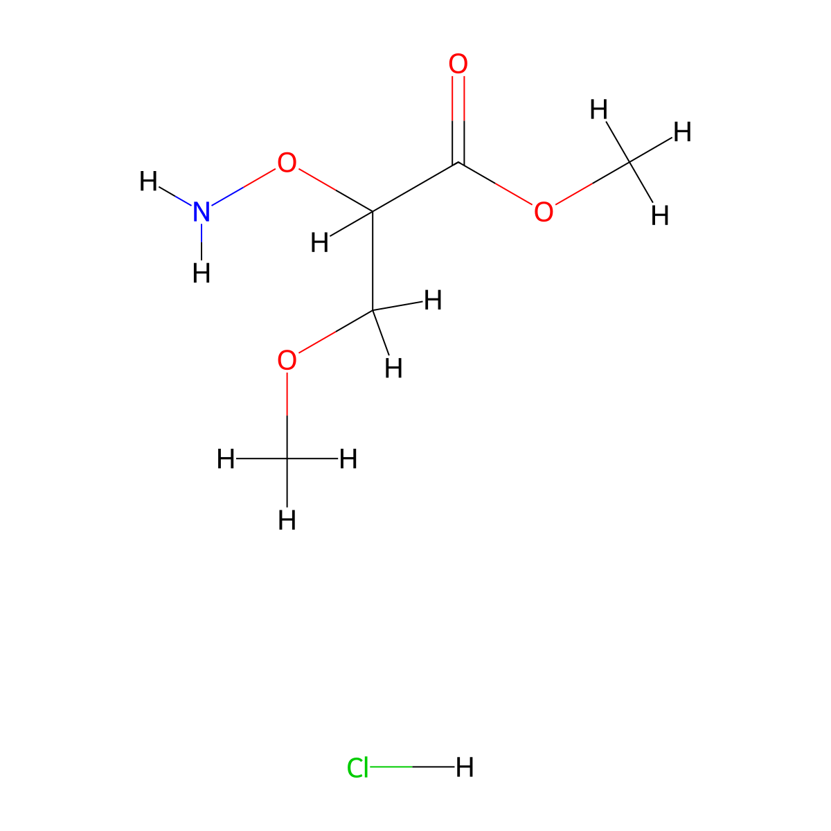 Methyl 2-(aminooxy)-3-methoxypropanoate hydrochloride molecular structure, CAS 2060042-23-9
