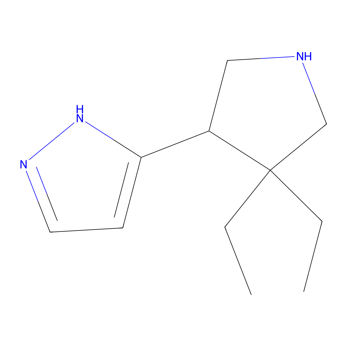 3-(4,4-Diethylpyrrolidin-3-yl)-1H-pyrazole molecular structure, CAS 2060042-24-0