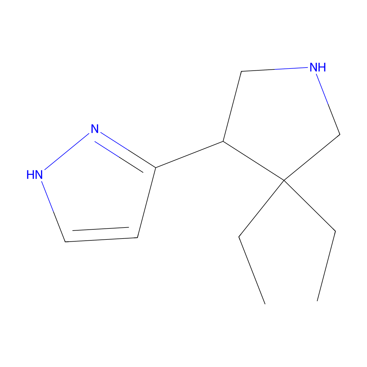 3-(4,4-Diethylpyrrolidin-3-yl)-1H-pyrazole molecular structure, CAS 2060042-24-0