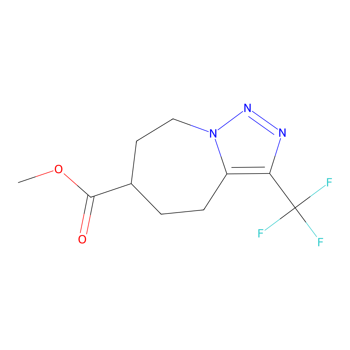 Methyl 3-(trifluoromethyl)-4H,5H,6H,7H,8H-[1,2,3]triazolo[1,5-a]azepine-6-carboxylate molecular structure, CAS 2060042-33-1