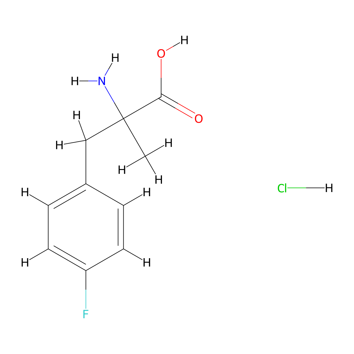 2-Amino-3-(4-fluorophenyl)-2-methylpropanoic acid hydrochloride molecular structure, CAS 2060042-34-2