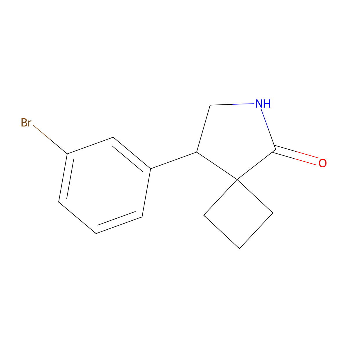 8-(3-Bromophenyl)-6-azaspiro[3.4]octan-5-one molecular structure, CAS 2060042-37-5