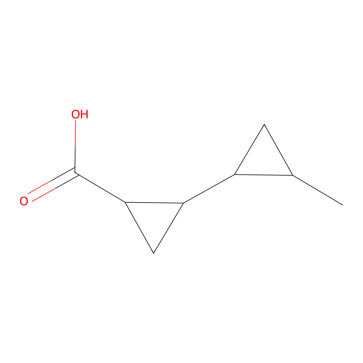 2-(2-Methylcyclopropyl)cyclopropane-1-carboxylic acid molecular structure, CAS 2060042-39-7