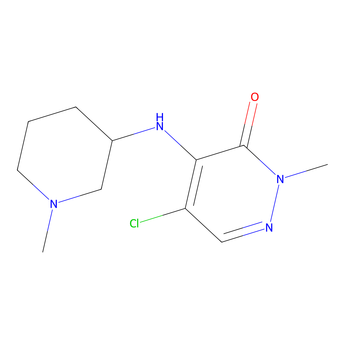 5-Chloro-2-methyl-4-[(1-methylpiperidin-3-yl)amino]-2,3-dihydropyridazin-3-one molecular structure, CAS 2060042-44-4