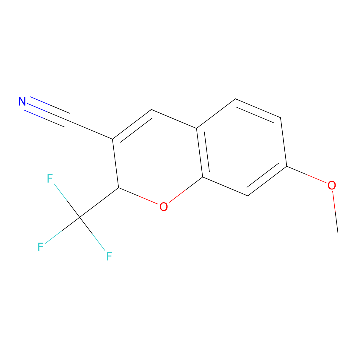 7-Methoxy-2-(trifluoromethyl)-2H-chromene-3-carbonitrile molecular structure, CAS 2060042-50-2