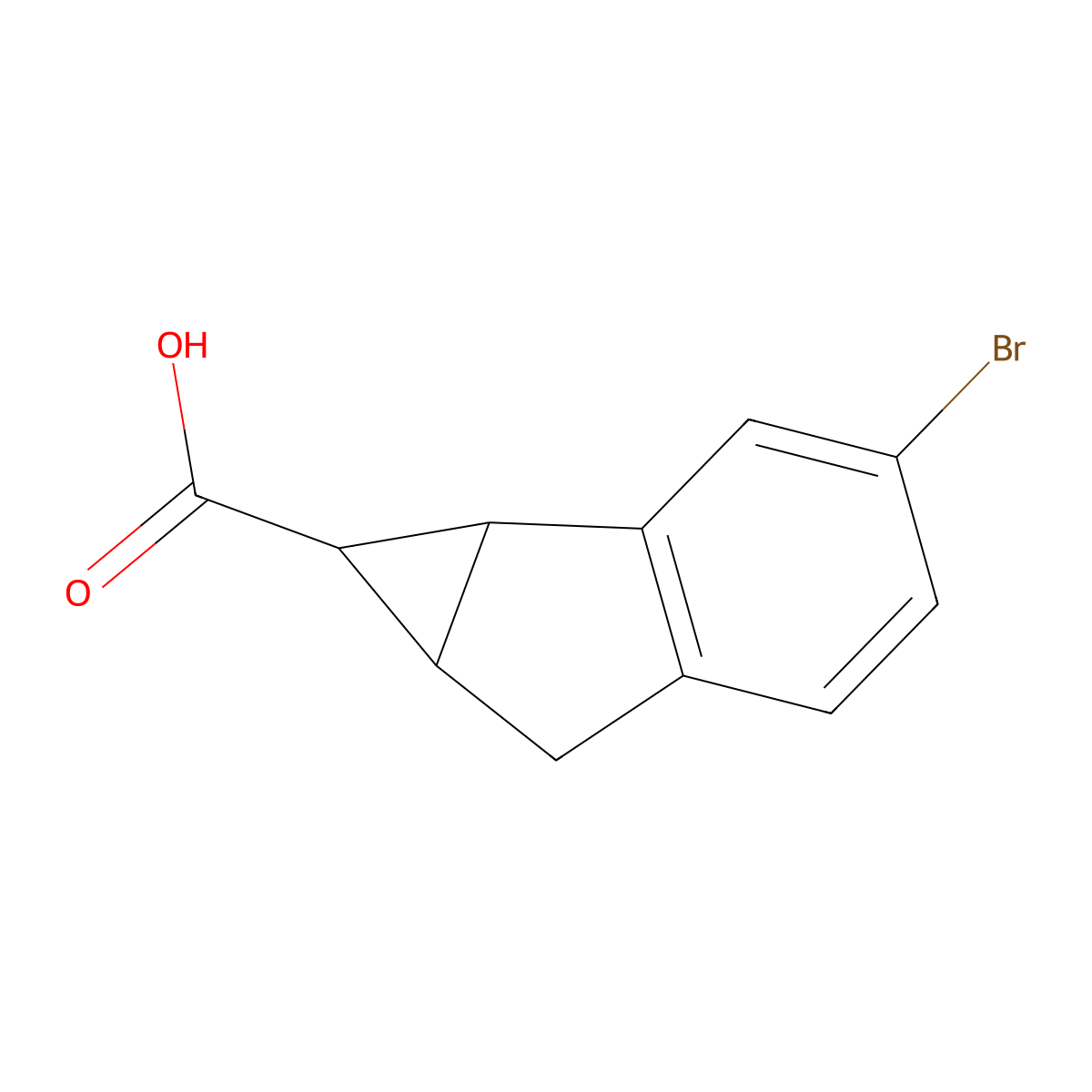 3-bromo-1H,1aH,6H,6aH-cyclopropa[a]indene-1-carboxylic acid molecular structure, CAS 2060042-54-6