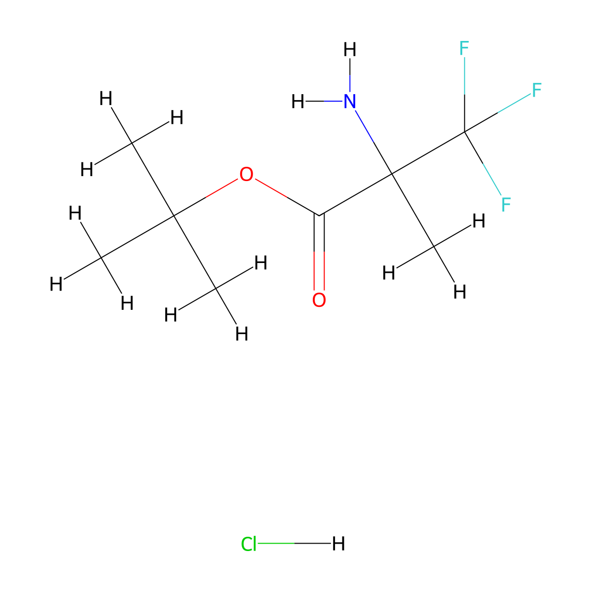 Tert-butyl 2-amino-3,3,3-trifluoro-2-methylpropanoate hydrochloride molecular structure, CAS 2060042-55-7