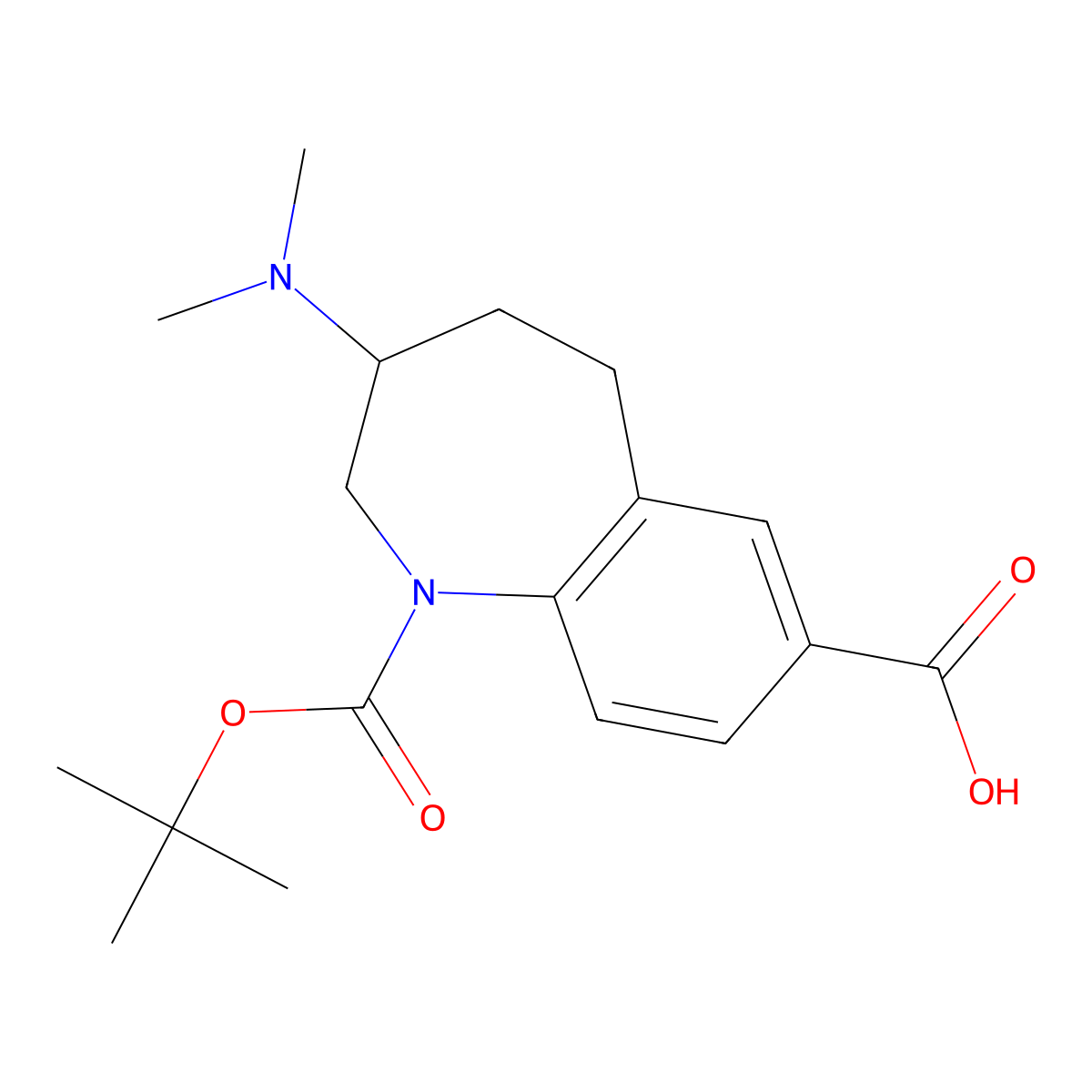 1-[(tert-Butoxy)carbonyl]-3-(dimethylamino)-2,3,4,5-tetrahydro-1H-1-benzazepine-7-carboxylic acid molecular structure, CAS 2060042-56-8