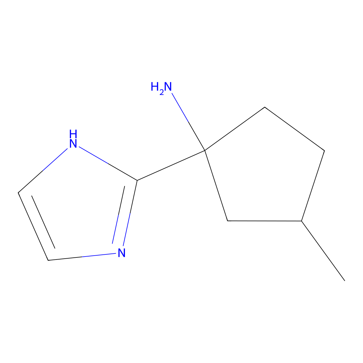 1-(1H-Imidazol-2-yl)-3-methylcyclopentan-1-amine molecular structure, CAS 2060042-66-0