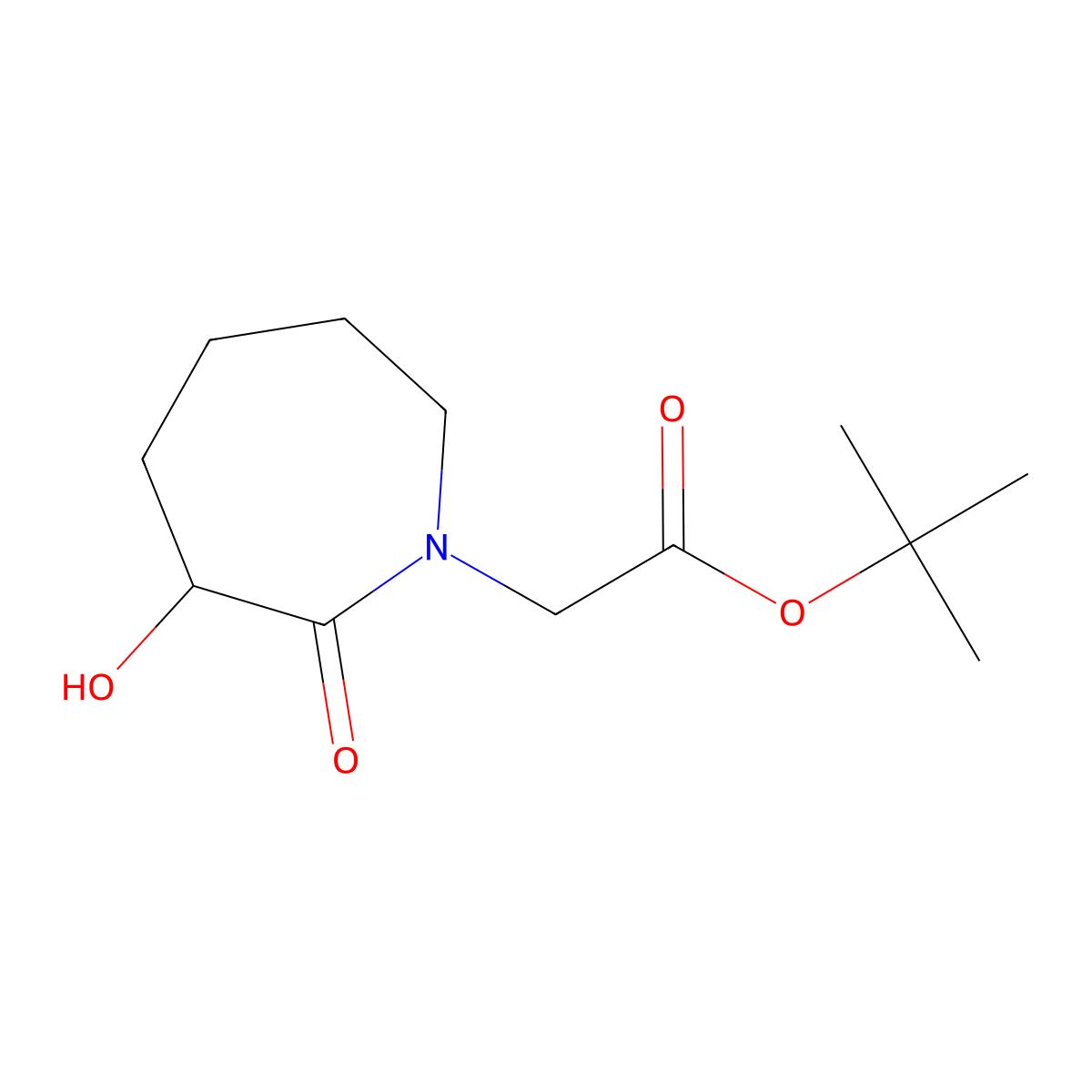 Tert-butyl 2-(3-hydroxy-2-oxoazepan-1-yl)acetate molecular structure, CAS 2060042-67-1